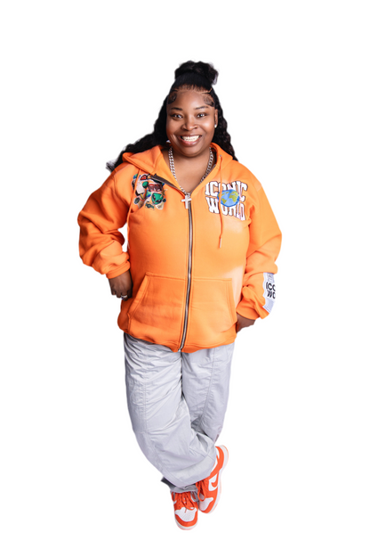 ORANGE GLOBAL-WIDE ZIP UP