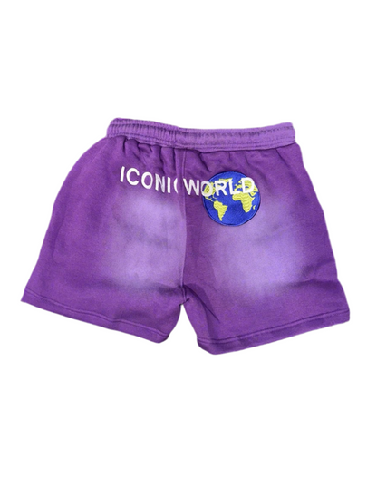 PURPLE ICONIC GLOBAL-WIDE SHORTS